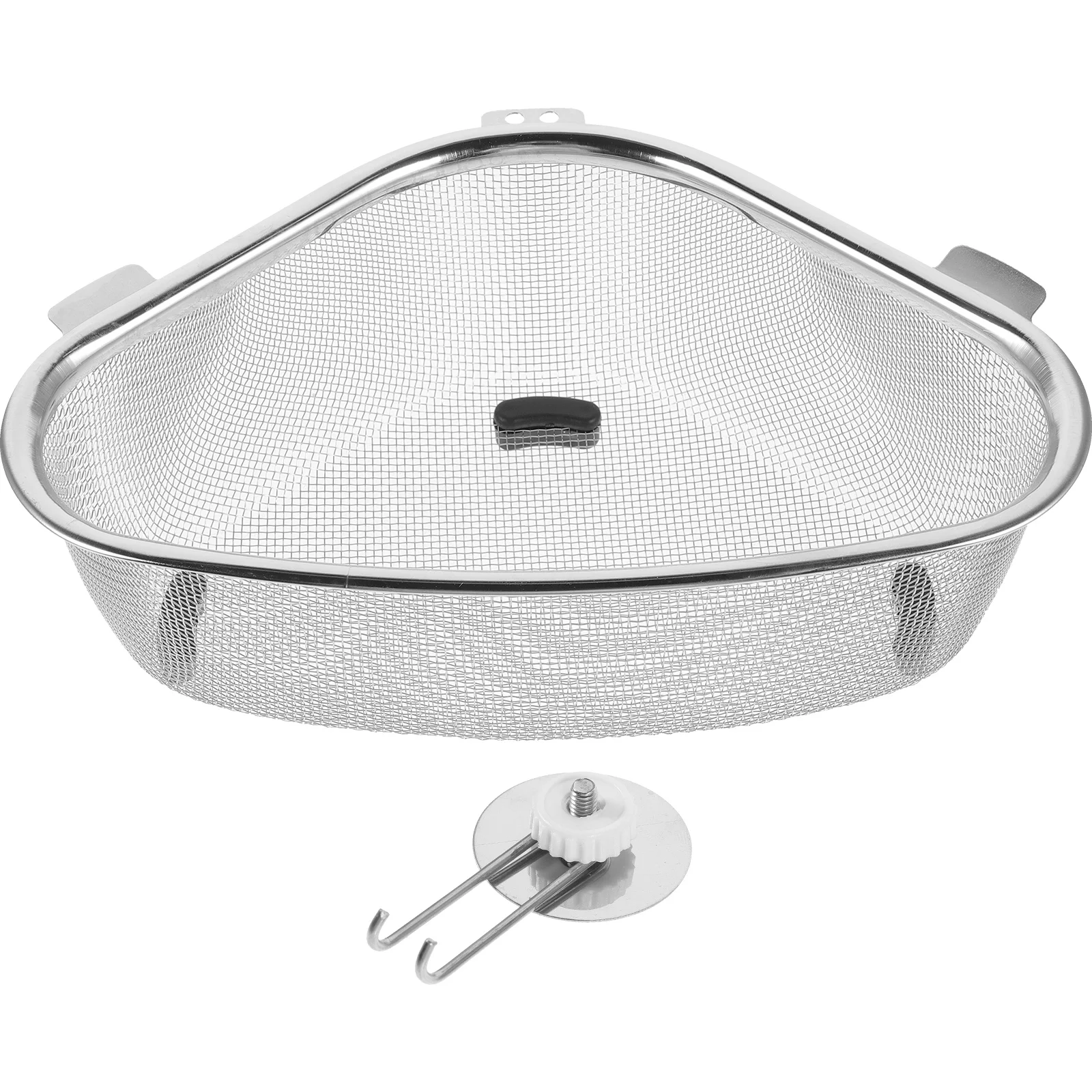 

Kitchen Sink Strainer Basket Stainless Steel Triangular Food Catcher Drain Shelf Organizer Sponge Holder