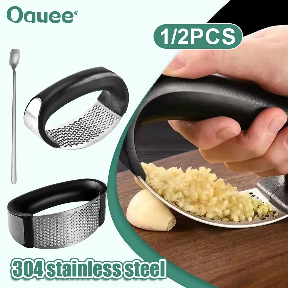 Presse-Ail En Acier inoxydable Manuel Hachoir À L'ail Hacher Ail Outils  Fruits Légumes Courbe Squeezer Outil Cuisine Gadgets - AliExpress