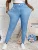 Plus Size High Waisted Skinny Jeans Faux Denim Printed Stretch Leggings Distressed Effect Women's Comfortable Fit Stretchy Pants
