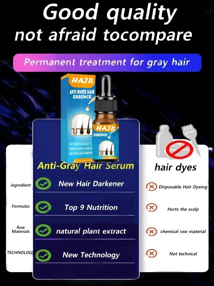 Natural anti cinza ess&ecirc;ncia-reparar cabelos brancos e cabelos escuros cuidados nutritivos