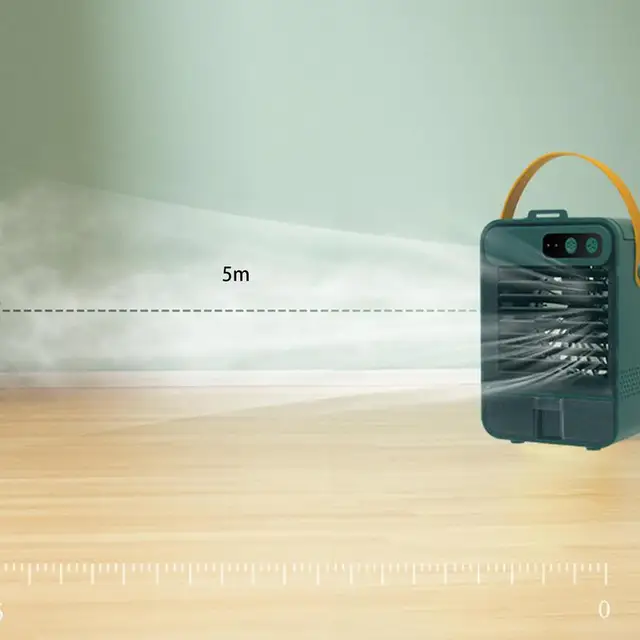 Hordozható Léghűtő Szépség Tükör Tervezés Usb Töltő Légzennyezős Párolgó Hűvösebb Csendes Léghűtés Asztali Asztal Utáni Ac Ventilátor - Image 5