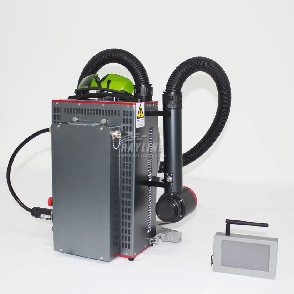 2024 Portable Pulse Fiber Laser Cleaning Machine Metal Oil Rust Surface Paint Mini Laser Cleaner 50w 100w 200w Backpack Style 3