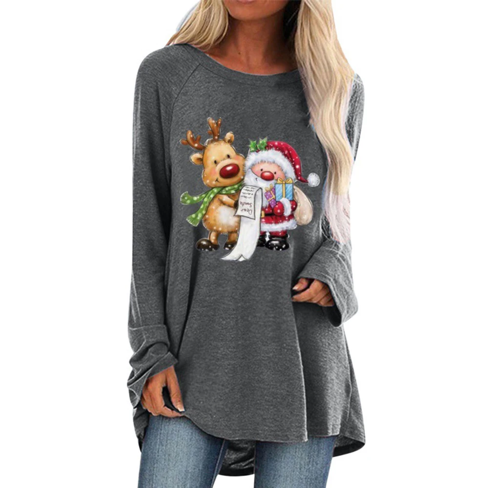 

New Fashion Long Sleeve Casual Printed Clothing 2023 High Quality Loose Version Round Neck Long Sleeve Women'S Long Sleeve Top