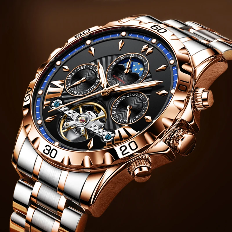GLENAW Original Design Men's Automatic Mechanical Watches Mechanical Watch Fashion Leisure Business Luminous Date Wrist Watch