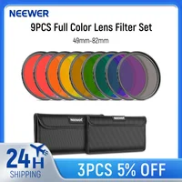 NEEWER 9PCS Full Color Lens Filter Set, 67mm Resin Lens Filters with Red, Orange, Blue, Yellow, Green, Brown, Purple, Pink, Gray 1