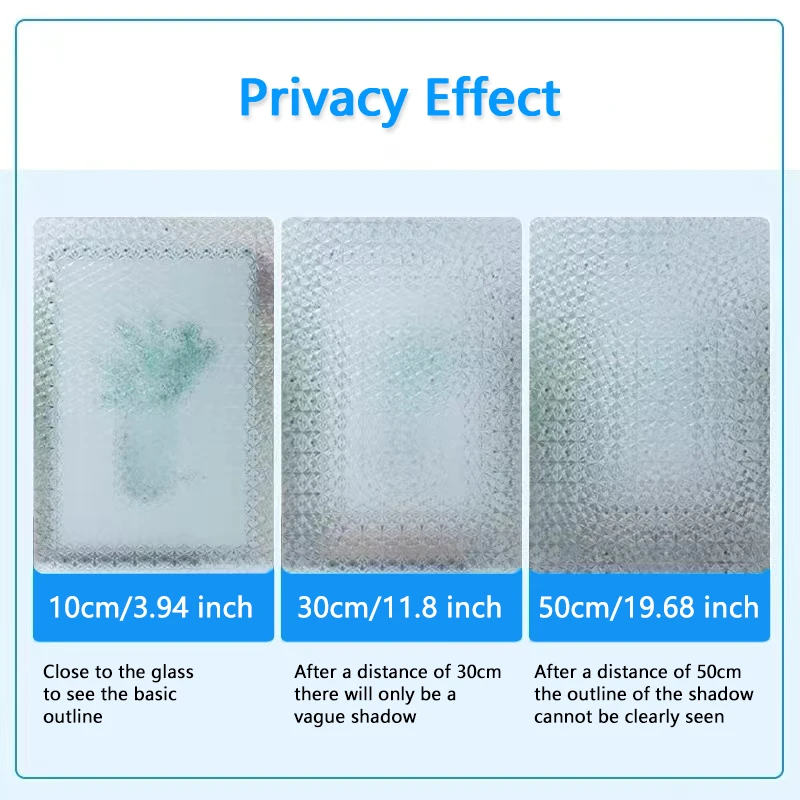Window Film Privacy 3D Decorative Window Vinyl Static Cling Sticker Non-Adhesive Stained Removable Glass Decals