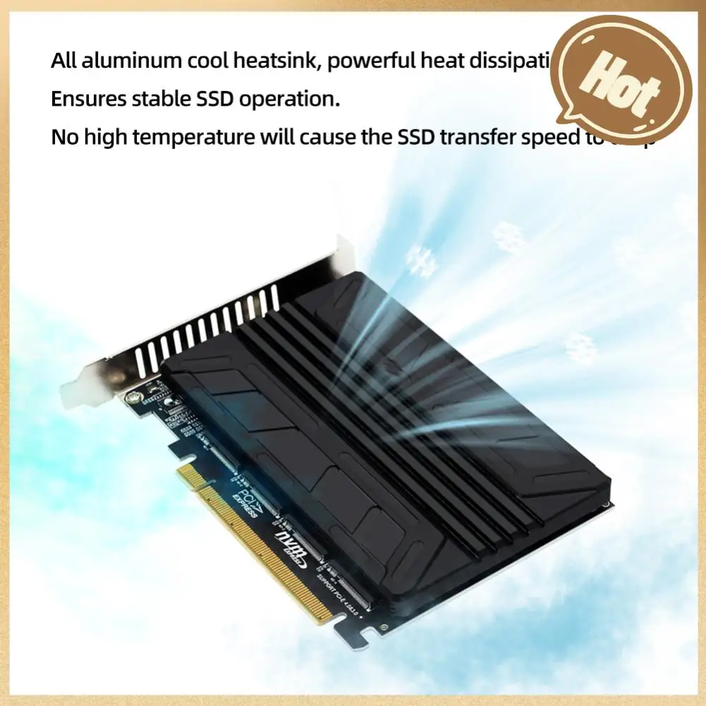 NVME M.2 MKEY SSD RAID Expansion Cad with Heatsink All Aluminum Disk Transfer Card Array Expansion Adapter Motherboard