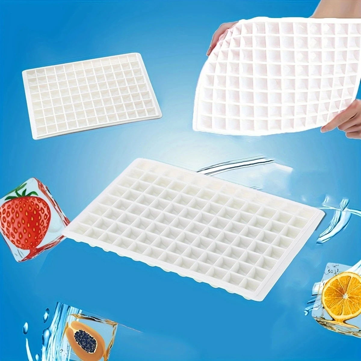 Silicone Ice Tray - Foldable, Food-Grade Mold for Summer Drinks