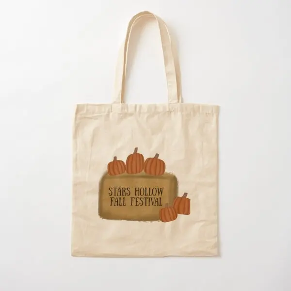 

Stars Hollow Fall Festival Cotton Canvas Bag Shopper Reusable Handbag Shoulder Bag Travel Unisex Fabric Fashion Tote Designer