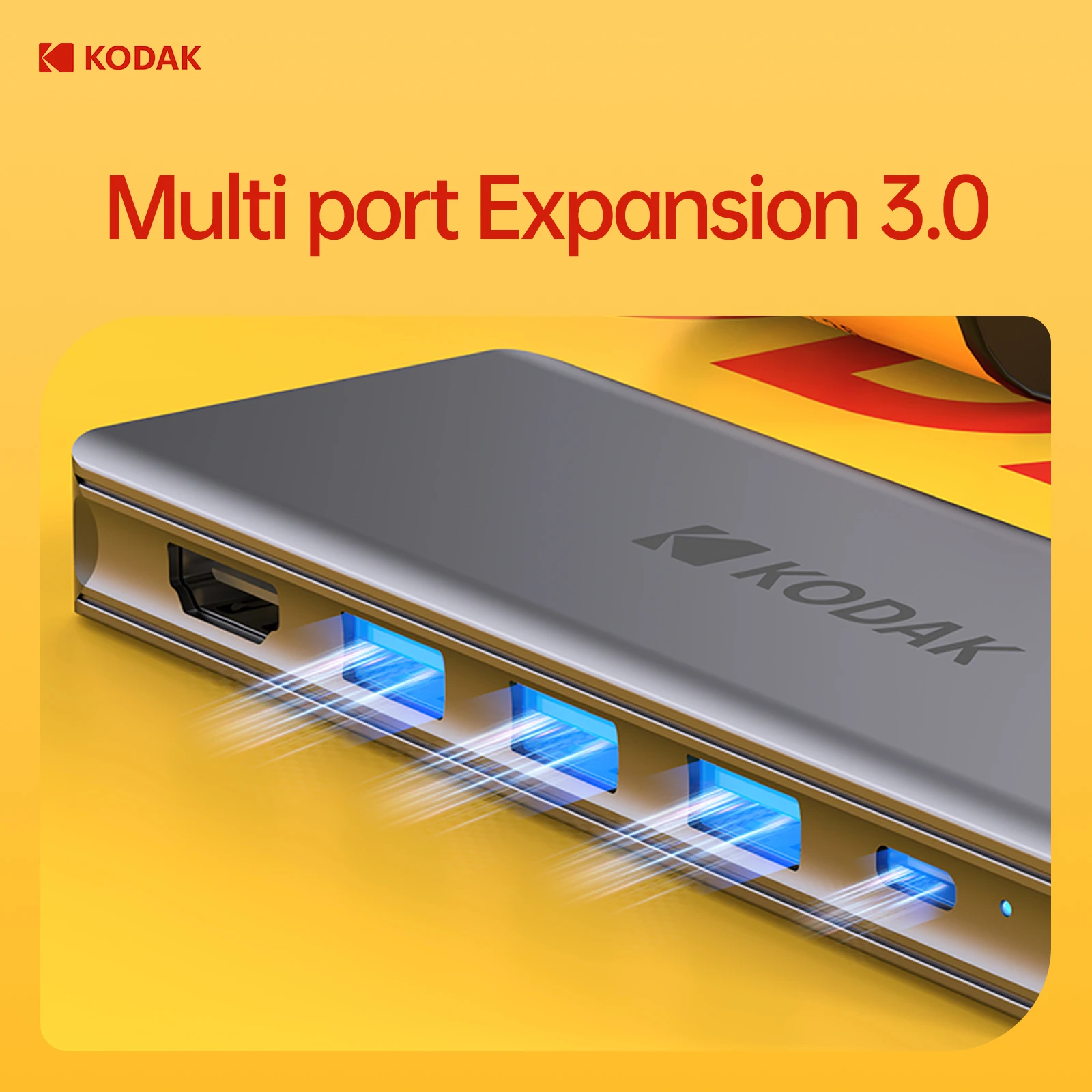 KODAK 6 In 1 USB C HUB 4K 60Hz to HDTV PD Multi Splitter Type-C Adapter For Macbook USB3.0 HUB SD Card Reader Multi Converter