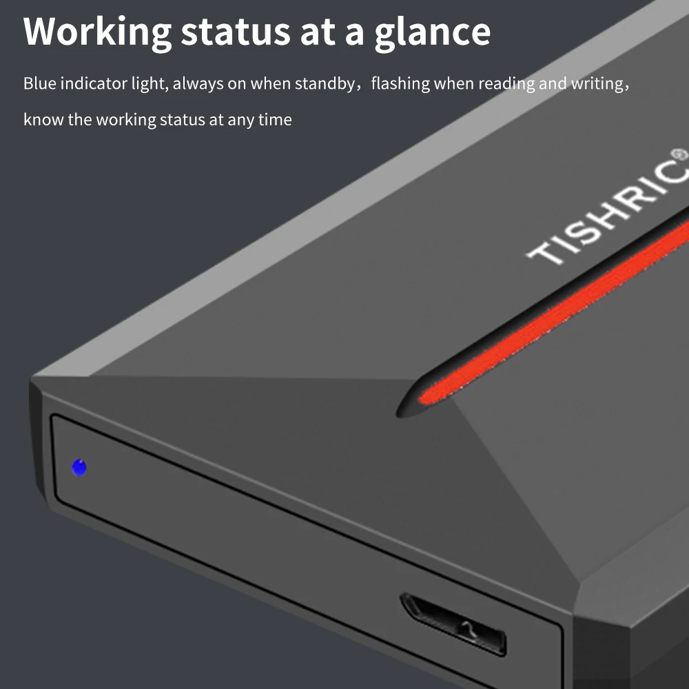 티쉬릭 USB3.0 외장 하드 케이스 2.5인치 7/9.5mm SATA SSD 하드 디스크 인클로저/하우징 SATA-USB 하드 드라이브 케이스 UASP 프로토콜