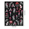 Halloween Nail Stickers 5D Skeleton Ghost Pattern Nail Decals Self-Adhesive Creepy Cosplay DIY Nail Art Decorations For Women 6