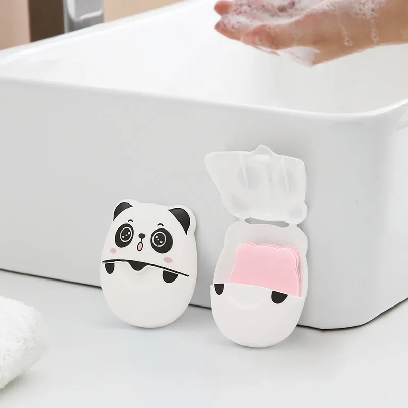 Disposable Soap Paper Panda Portable Hand Washing Bath Soap Paper Travel Fragrance Foam Disinfection Body Cleanser disposable soap paper