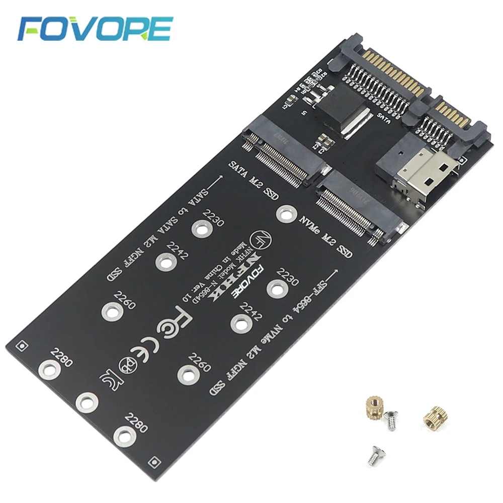 M2 SATA Adapter M.2 NVME to SFF-8654 Converter 22Pin SATA to M2