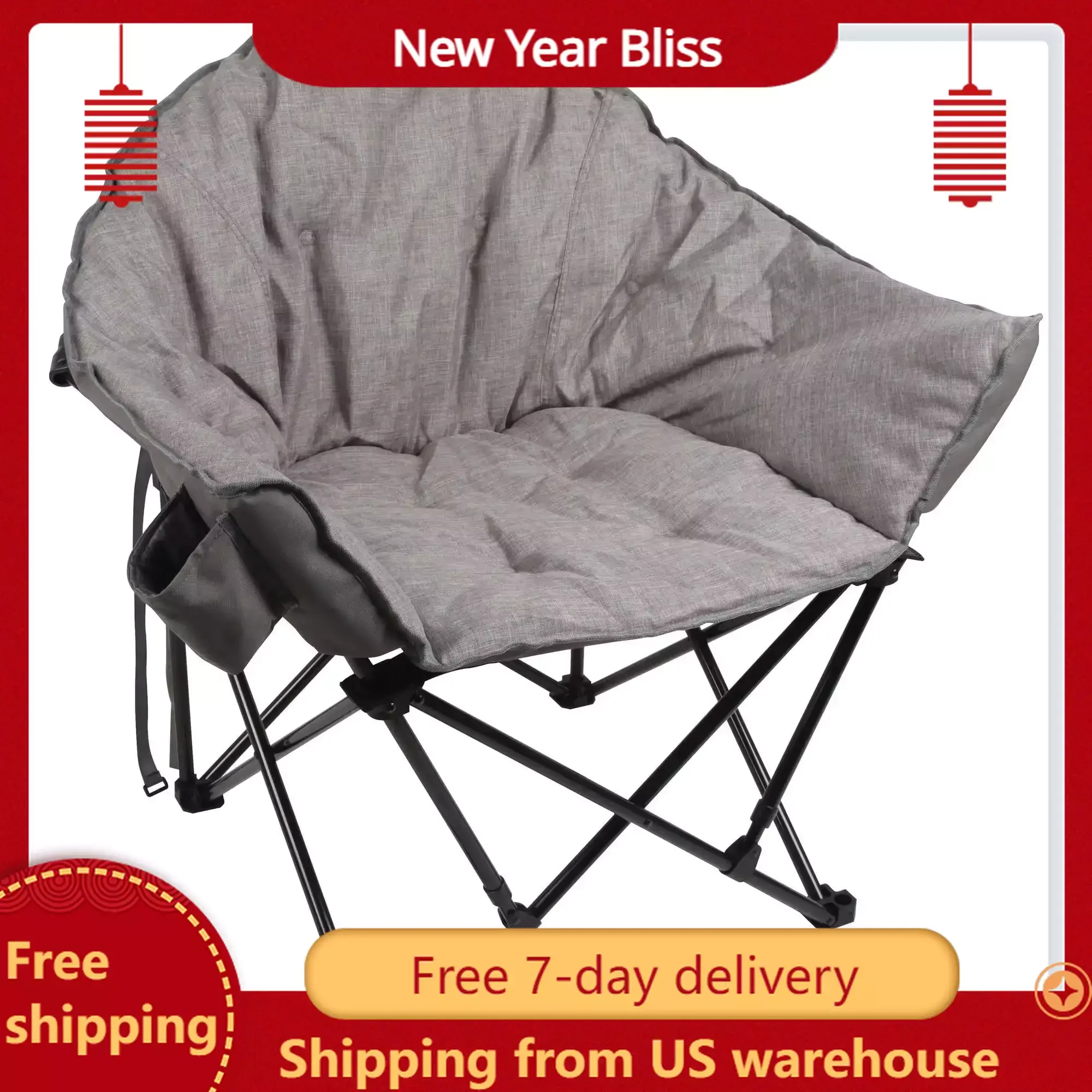 

Camping Chair Gray Outdoor Furniture Nature Hike Chair Beach Chairs Portable Folding Chairs Foldable Supplies Lightweight Travel