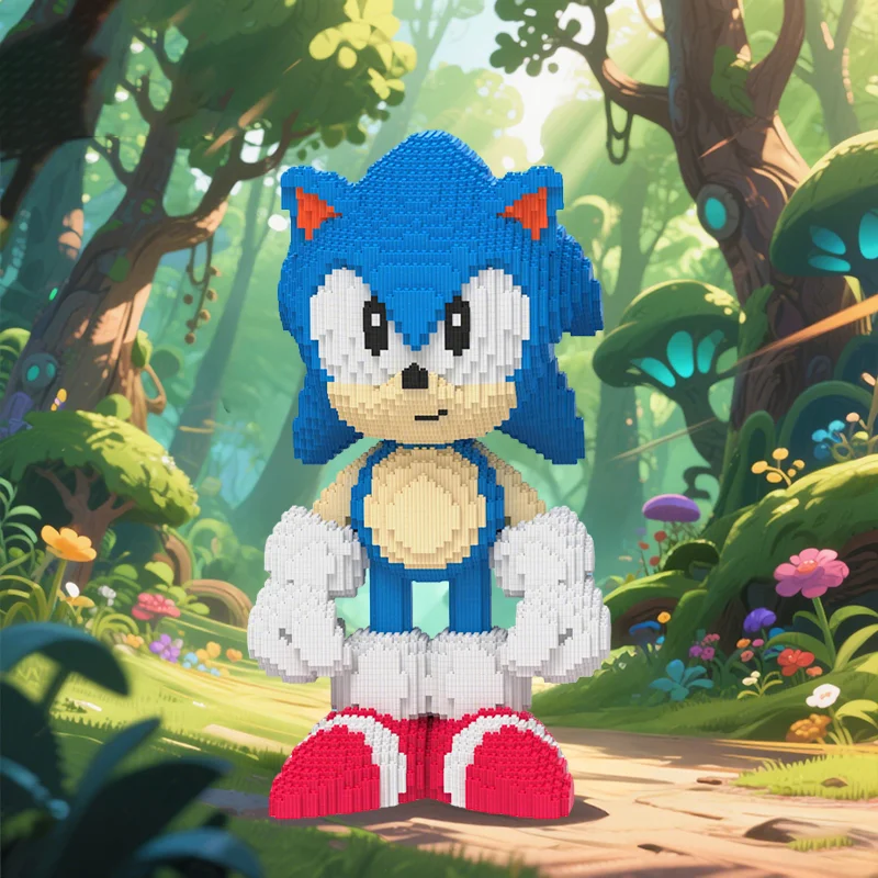 Sonic Building Blos Puzzle Adult Version Eonal Small Particle Assembly Toy for 6 to 2 Years Old Children And Adults
