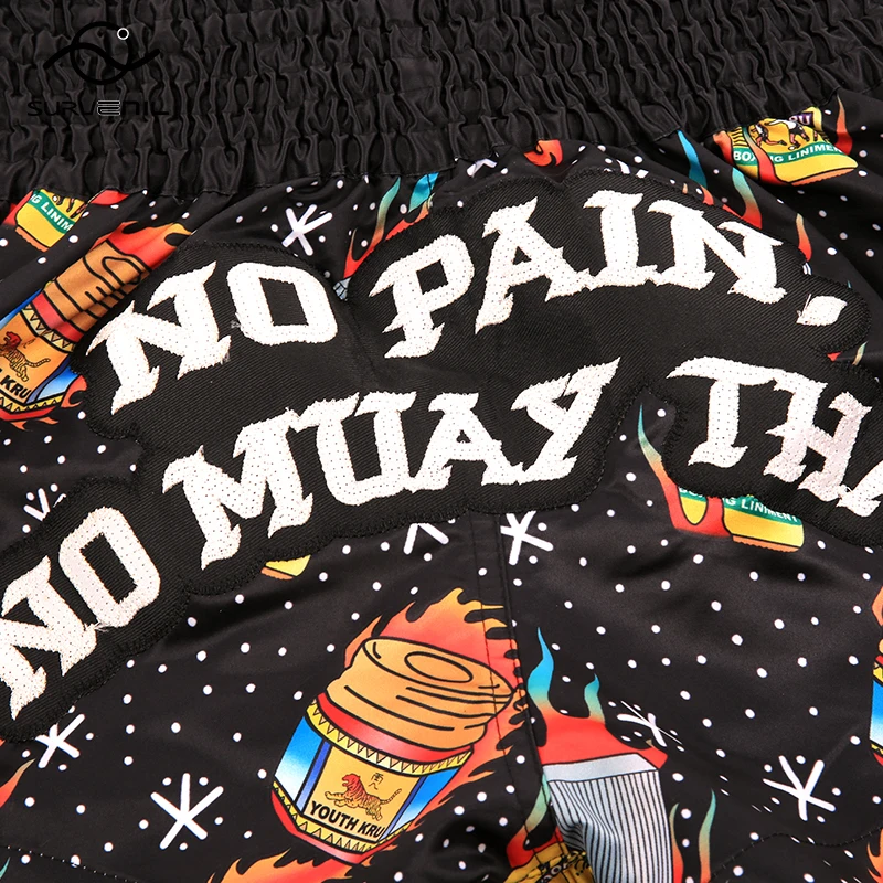Muay Thai Shorts Kick Boxing Shorts Men Women Children Embroidery Martial Arts Sparring Grappling Kickboxing Cage Fighting Pants