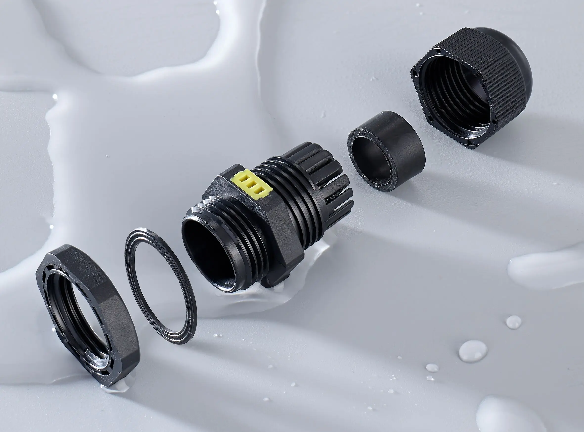 Black White 10Pcs Plastic Air Joint Cable Gland Size M12 M16 M20 Breathable Membrane Type Electrical Wire Connector