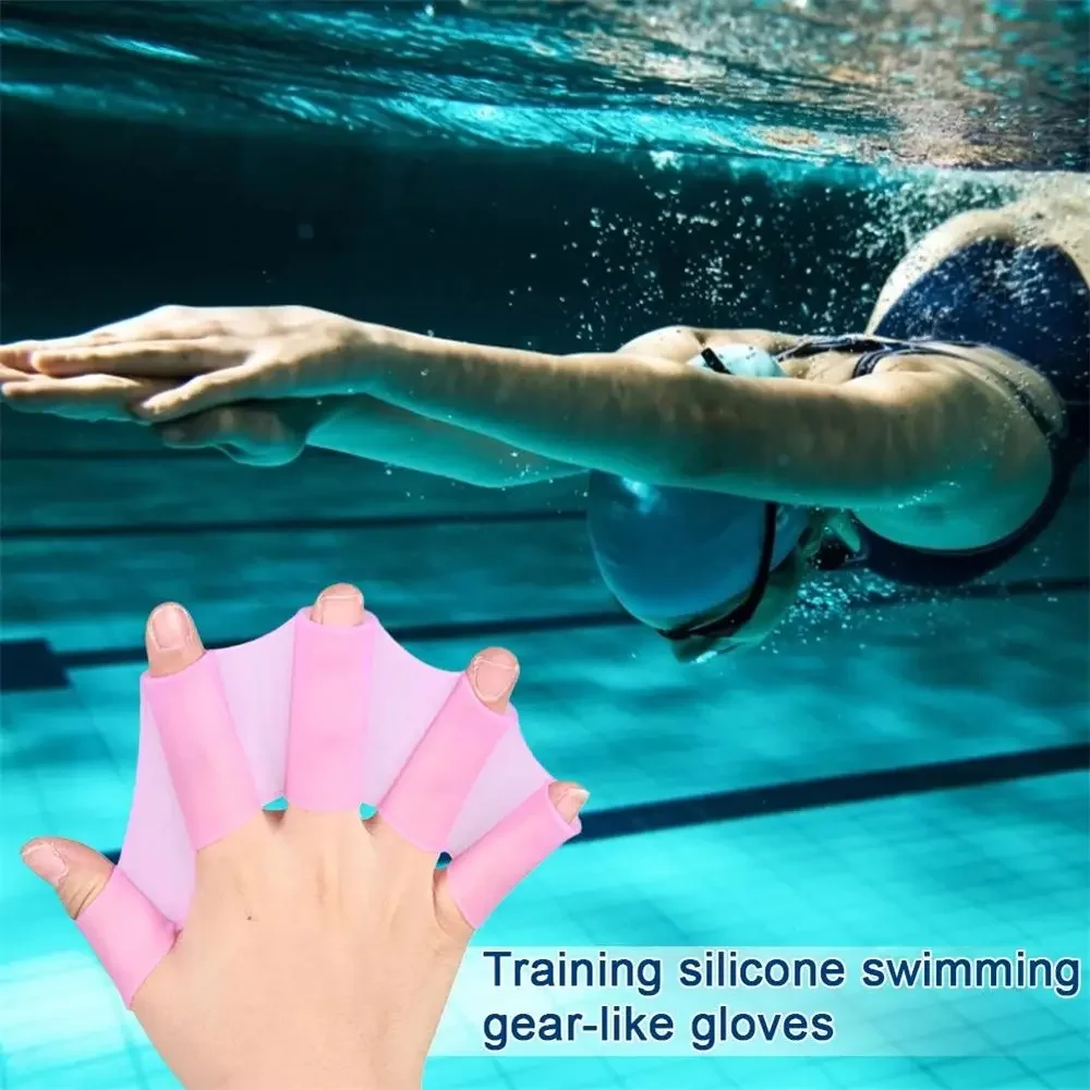Silicone Finger Web Swim Paddles for Enhanced Swimming Performance