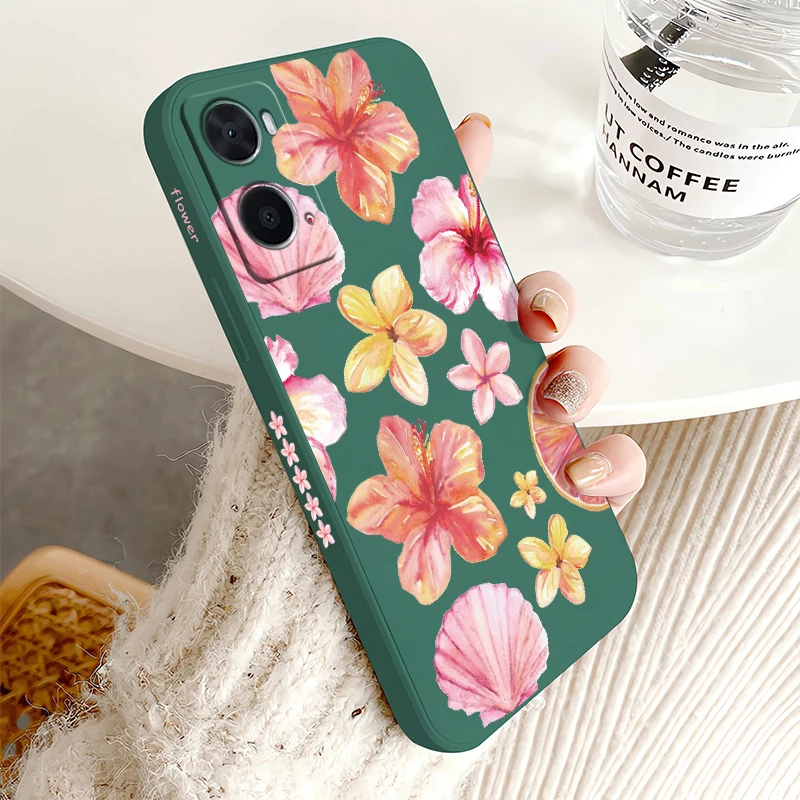 Colorful Floral Pattern Shockproof Silicone Phone Case