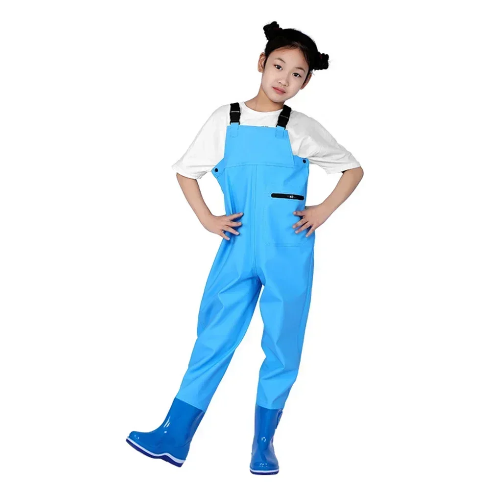 Kids Waders With Boots 4-Color Available Full Body Rain Trousers For Youth Teenagers Fishing Waterproof Pants fly fishing waders