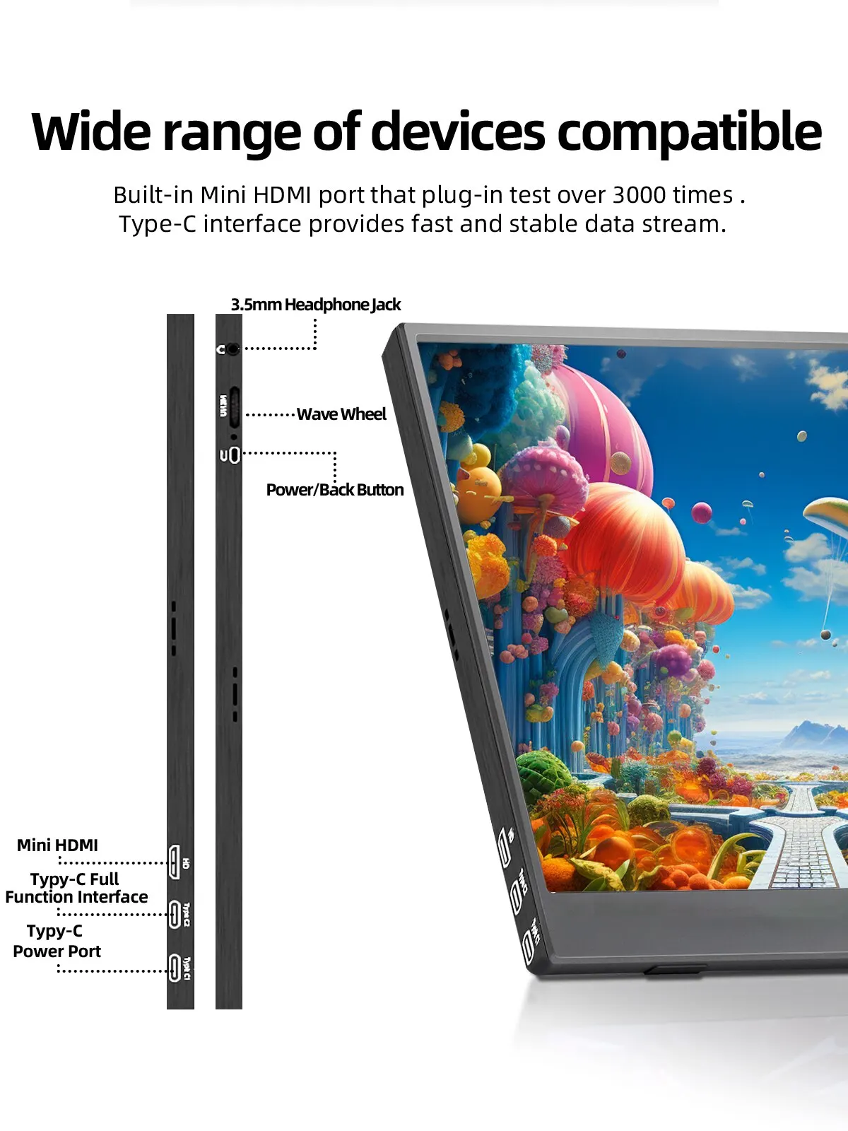 15.6インチ ポータブルモニター 4K Zsus 15.6インチ3840*2160ポータブルモニター4k hdr 500cd/m ²
