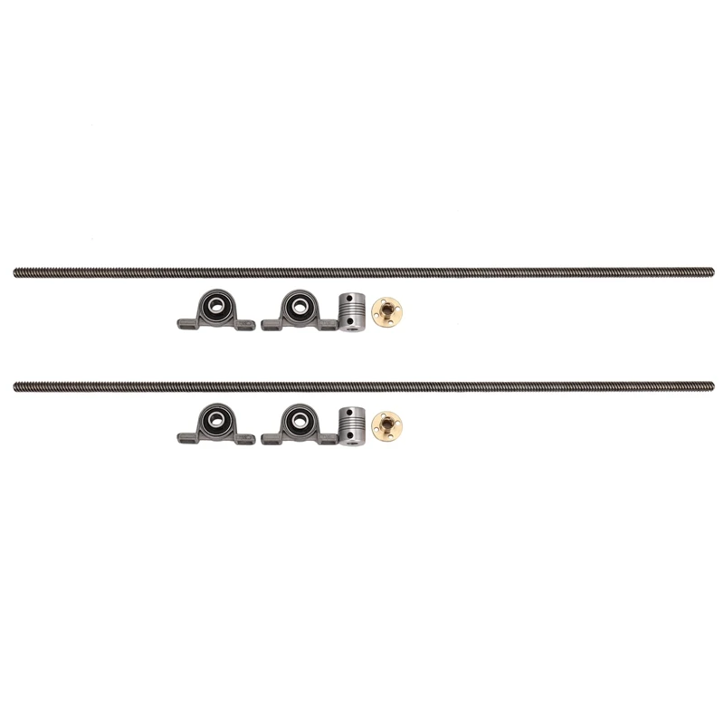 

HOT-2Set T8 8Mm 500Mm Lead Screw Rod With Nut Pillow Block Mounted CNC Set For 3D Printer