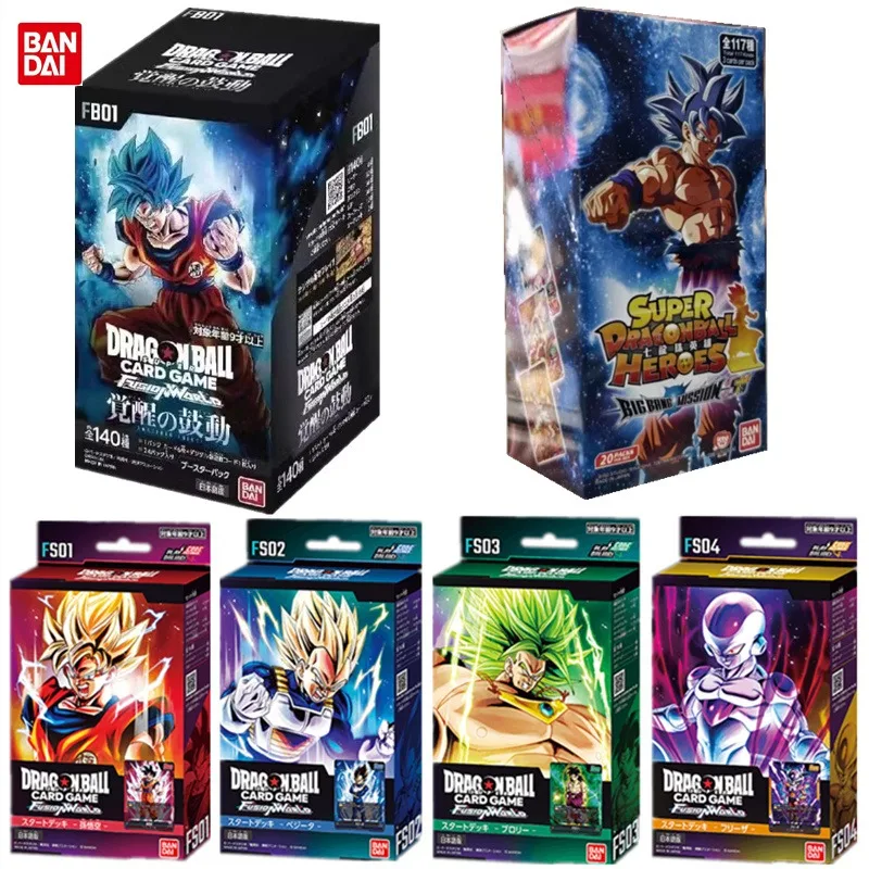 Bandai Original Dragon Ball Cards Tcg Anime Trading Fb01 Battle Booster Box Fs01-04 Gioco Bambini Collezione Carta Regalo Giocattolo