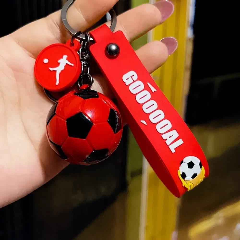 thumbnail image 1 of Llavero de fútbol para fanáticos, colgante de fútbol de PVC con pegamento suave, accesorio para llavero, decoración para bolsos, recuerdos de la Copa de Qatar, llavero, regalos, 1 of 5