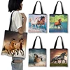 Cool Animal Horse Shopping Bag Fashion Canvas Shoulder Bag Women Handbag Girls Travel Bags Ladies Totes 1