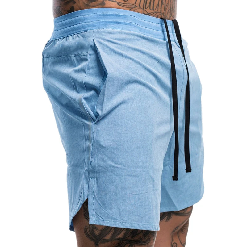 Summer Drawstring Solid Color Quick Dry Cool Shorts Woven Nylon Men's And Women's Same Style Loose Five Point Sweatpants 2