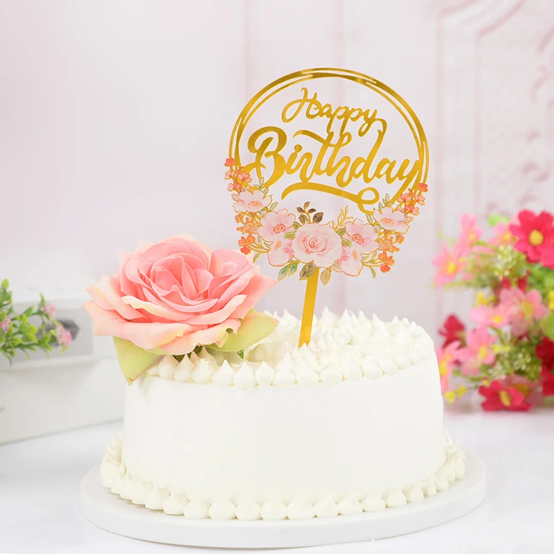 15pcs spring flower cake decorating supplies resin pink yellow blue green  sunflower cake toppers for birthday cake baby shower - AliExpress