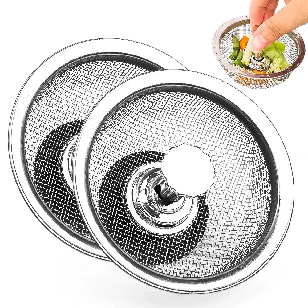 

Kitchen Sink Filter Stainless Steel Mesh Strainers Sink Sewer Drain Basket Bathroom Floor Drains Hair Catcher Waste Plug Filter