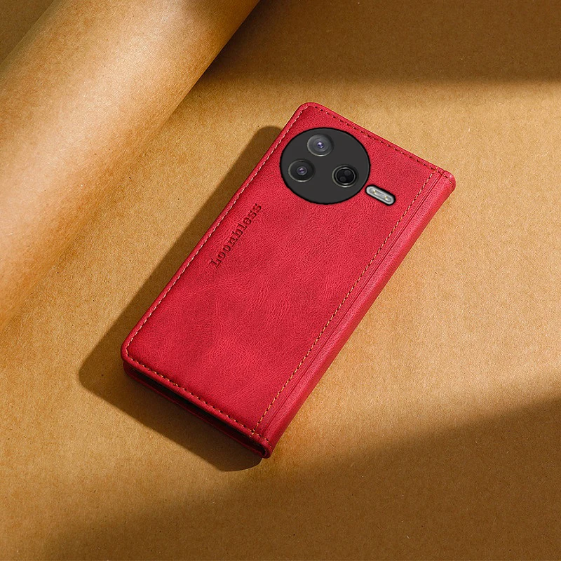 Leather Flip Wallet Case for Poco F7 Pro - Original Design Cover