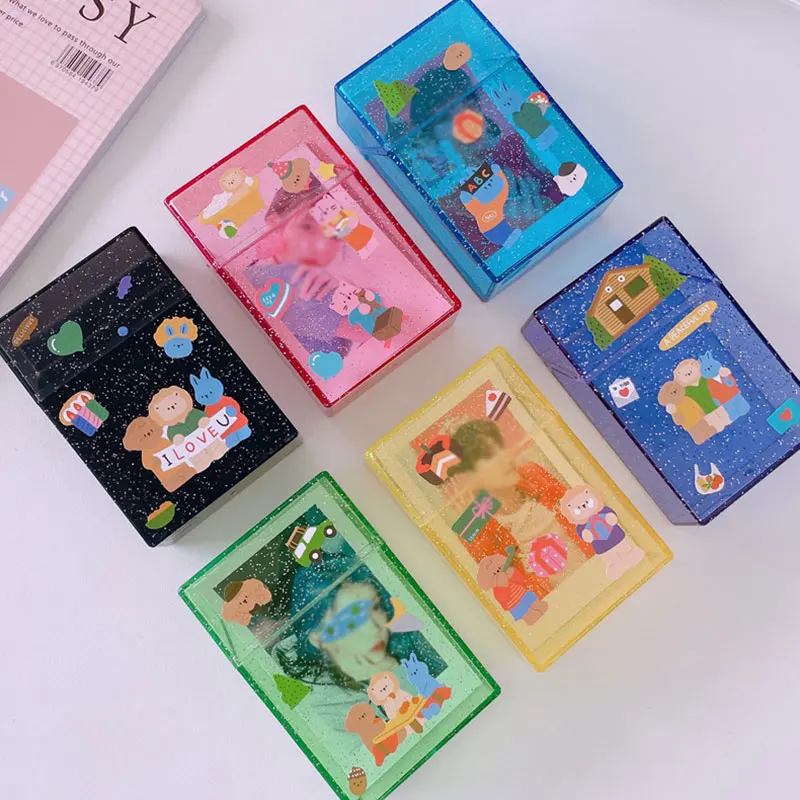 3 Inch Photos Photo Storage Box Blingbling Transparent Photo Storage Box Photocard Holder Card Holder Instax Album