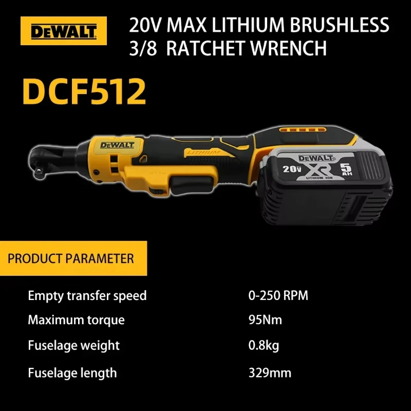 Dewalt DCF512 1/2 Inch Brushless Electric Ratchet Wrench 3/8In Cordless Variable Speed Power Wrench Impact Driver 20V Power Tool 6