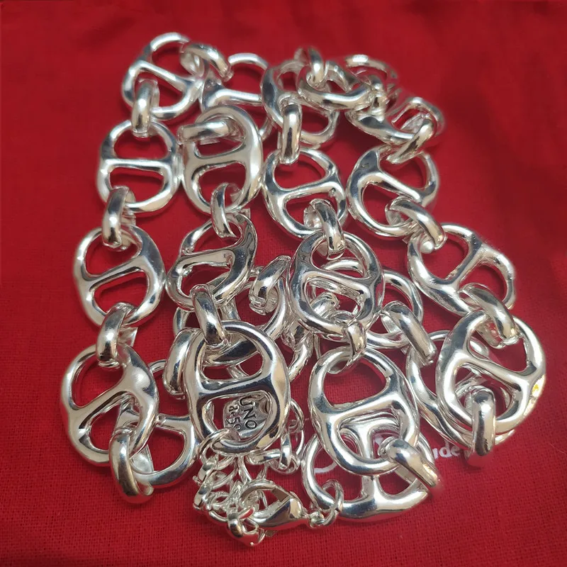 MAY new bead necklace silver buckle fashion belt logo wholesale European fashion gifts