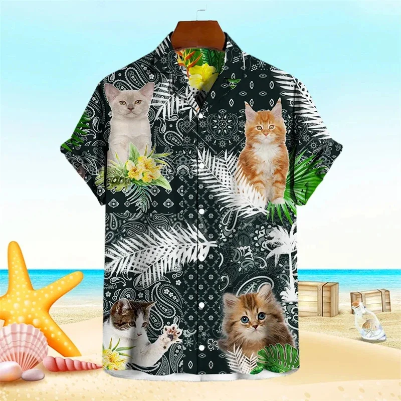 

Cute Animal Hamster 3D Print Shirts For Men Clothes Hawaiian Funny Pet Graphic Boy Blouses Streetwear Y2k Male Short Sleeve Tops