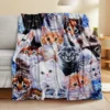 Cute Cat Microfiber Blanket Super Soft Throw Blankets For Bed Bedspread Sofa Decorative Camping Picnic Winter Warm Blanket 4