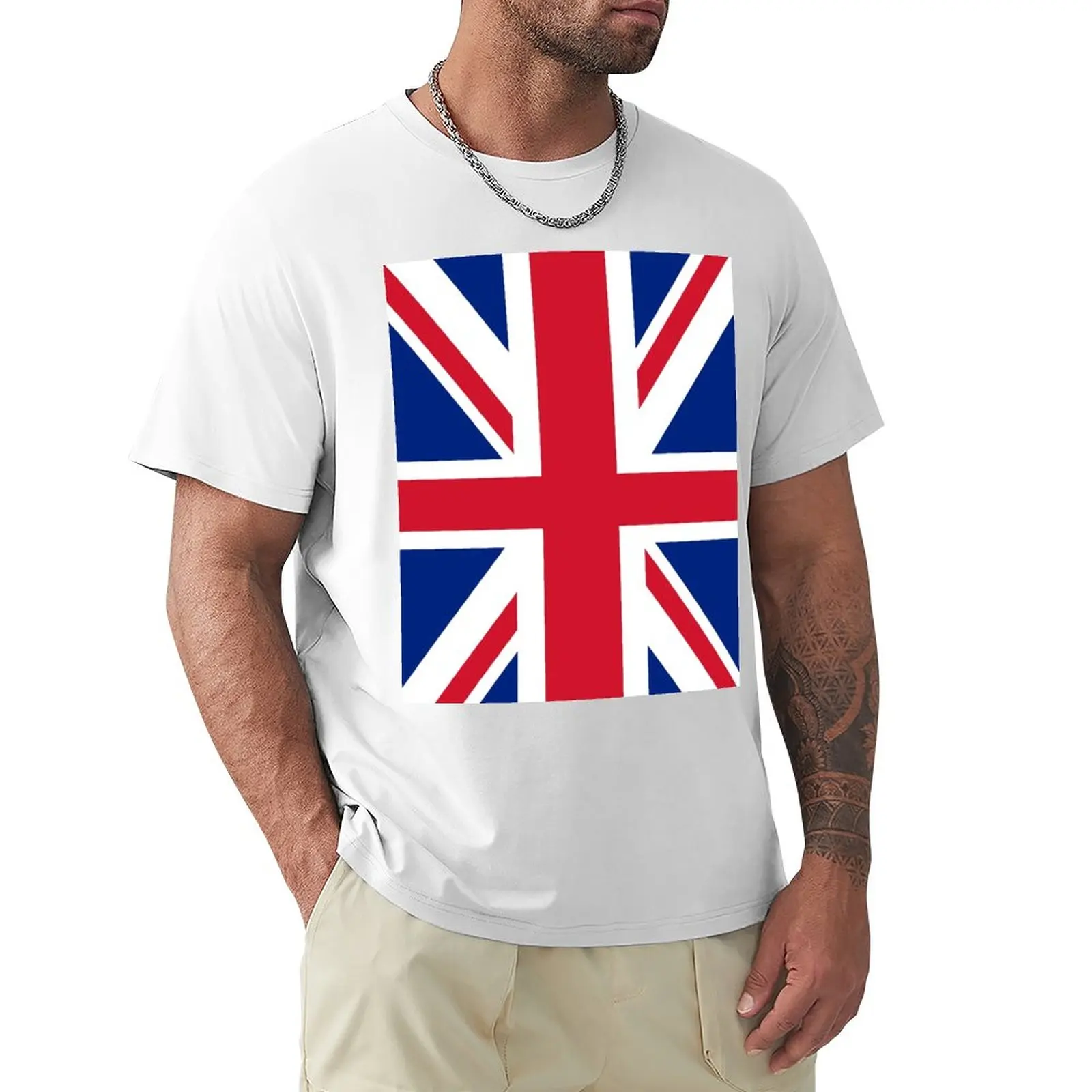 

Union Jack Flag T-Shirt heavyweight t shirts blank t shirts graphics t shirt Men's t-shirt