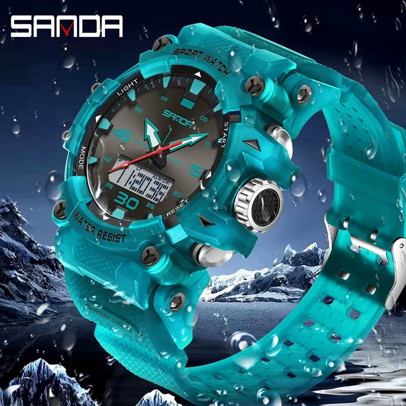 Sanda G Style Outdoor Military Sports Men's Watch Multifunctional Waterproof Led Fashion Men's Electronic Wristwatch Alarm Clock, Alina Gadgets