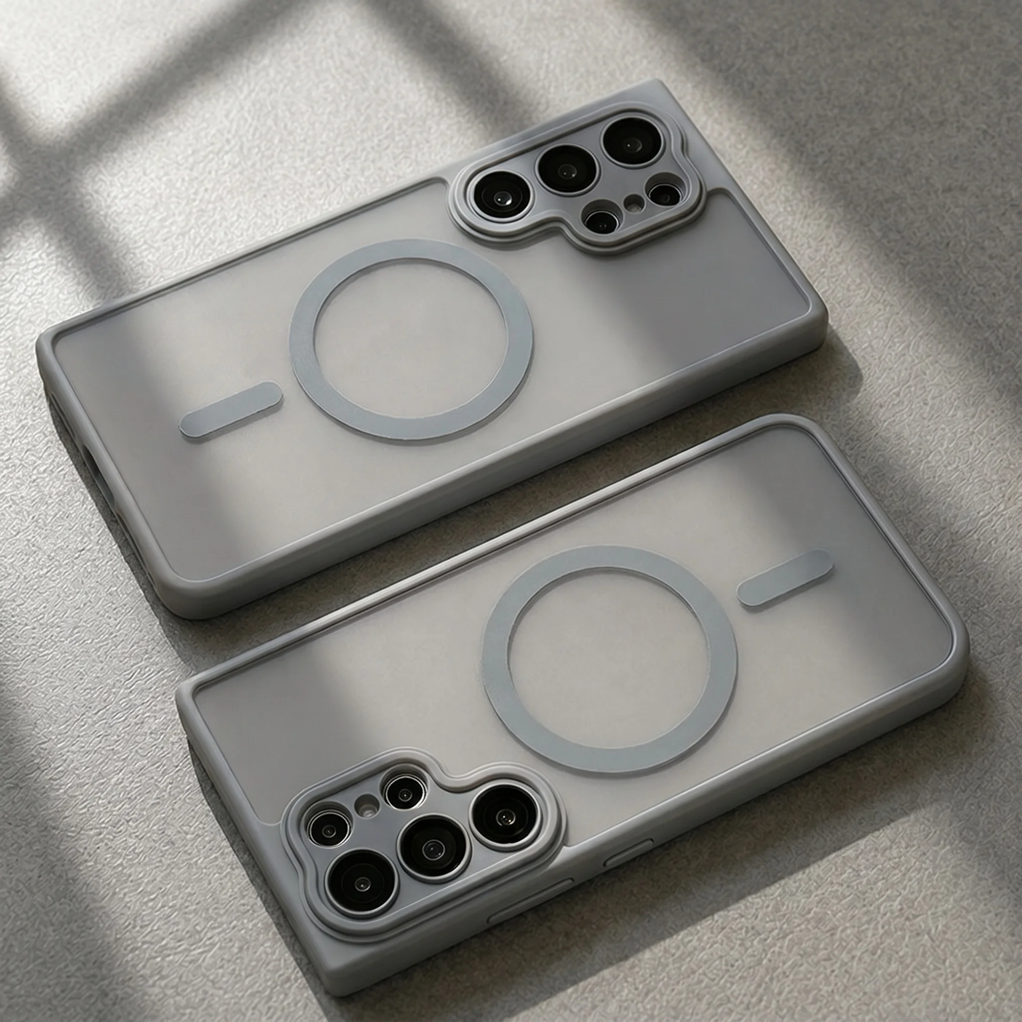 Luxur Matte Translucent Shockproof Magnetic Case with Magsafe Back Cover