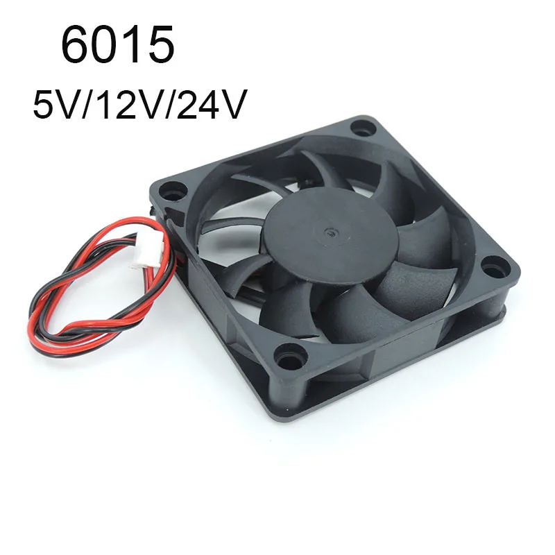 6cm DC 5V 12V 24V 60mm 6015 Fan 6cm Cooling Fan Cooler Computer PC CPU Case Power Supply XH2.54 2Pin for Reprap 3D Printer Part Cooling Fan 3D Printer Fan