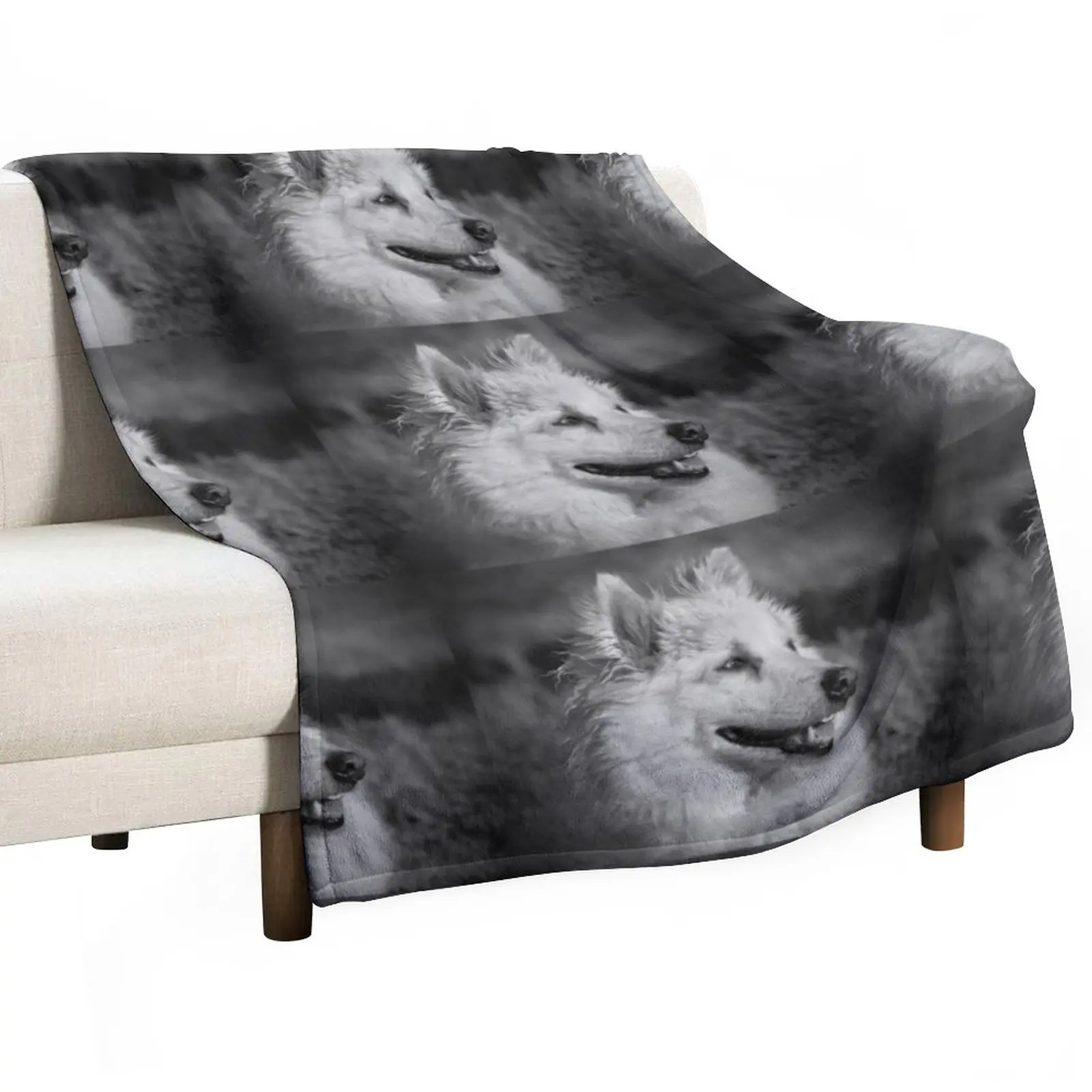 

American Eskimo Throw Blanket Fluffy Shaggy Blanket Fashion Sofa Blankets