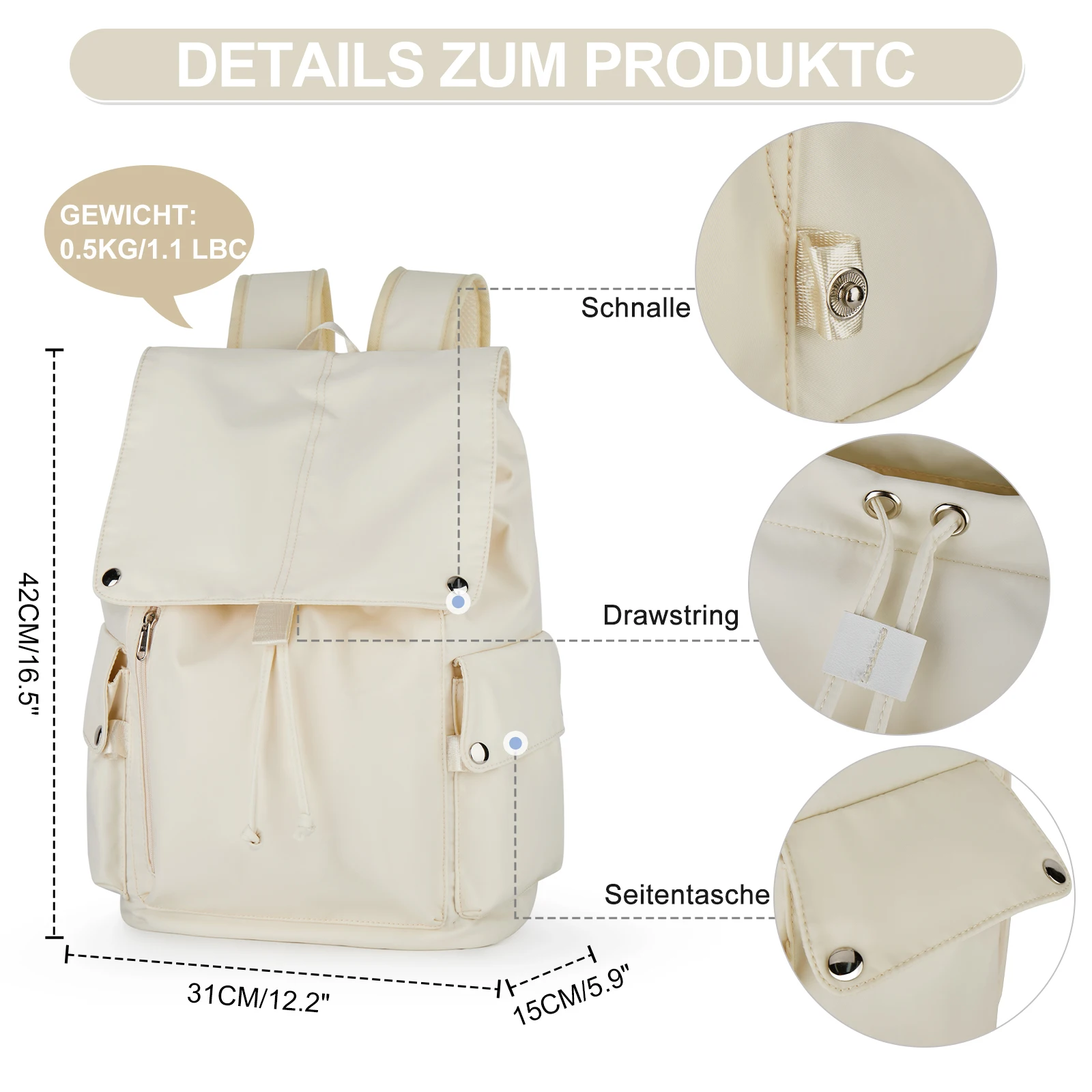 Versatile Lightweight Women's Backpack Stylish Simple,Suitable for High School And College Students Bags, Women Laptops Backpack