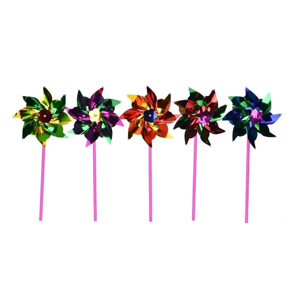 6pcs Plastic Windmill Pinwheel Wind Spinner Children Toys Garden Lawn Party Decoration Toy Gift Boys Girls Garden Windmill