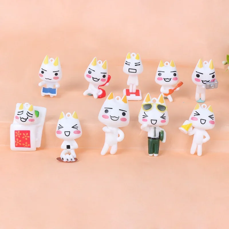 

10pcs Inoue Toro Action Figure TORO Anime Lovely Out-of-printed Figure Model Ornament Toys TORO Cat Figurine Collectible Gift
