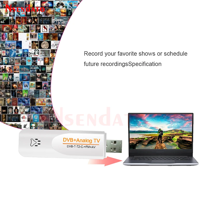 DVB-T2/T/C FM PVR Analog USB TV stick Tuner Dongle PAL/NTSC/SECAM with antenna Remote Control DVB T2 HD TV Receiver For Windows