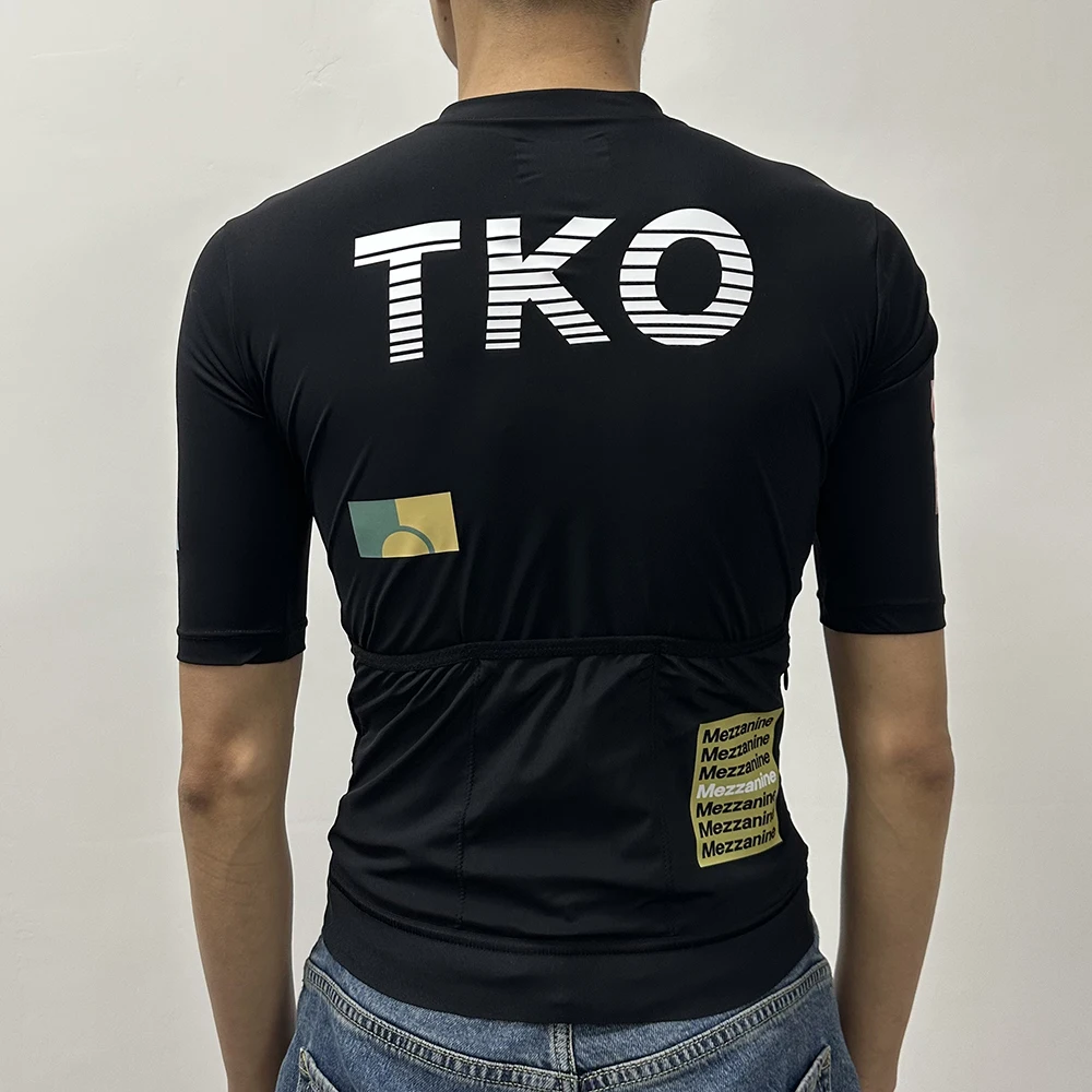Summer Cycling Jersey for Men Black Short Sleeve MTB Team Clothes Road Bike Jersey