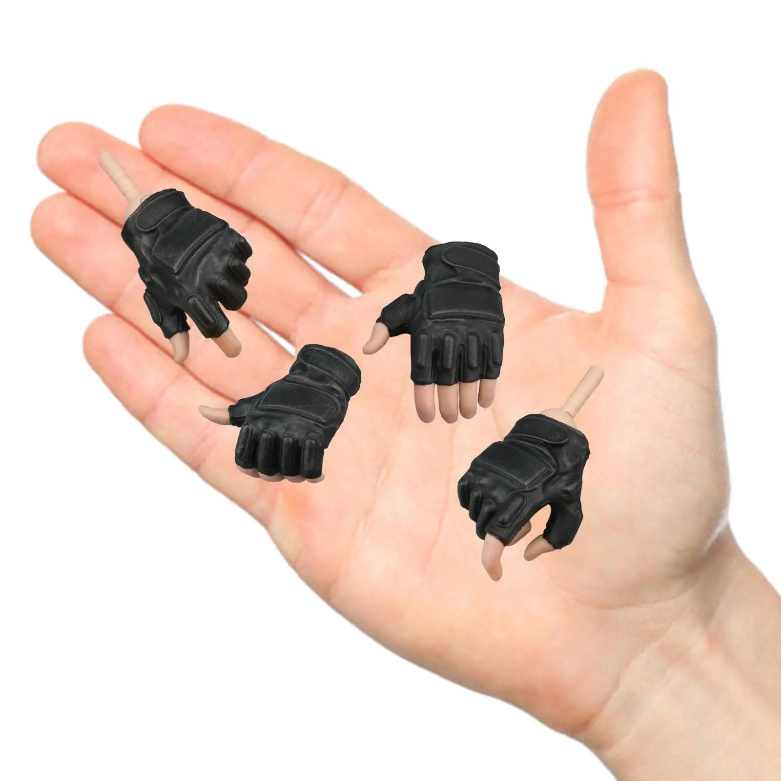 

4x 1/6 Scale Soldier Gloves Hands Collectible Sturdy Doll Decor Durable Doll Accessories for 12inch Collectible Action Figures